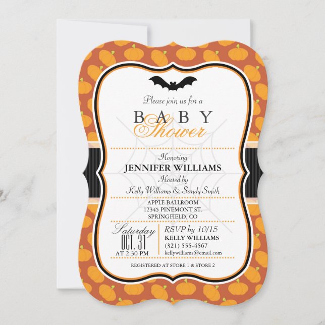Elegante tema de Halloween Invitación de Baby Show (Anverso)