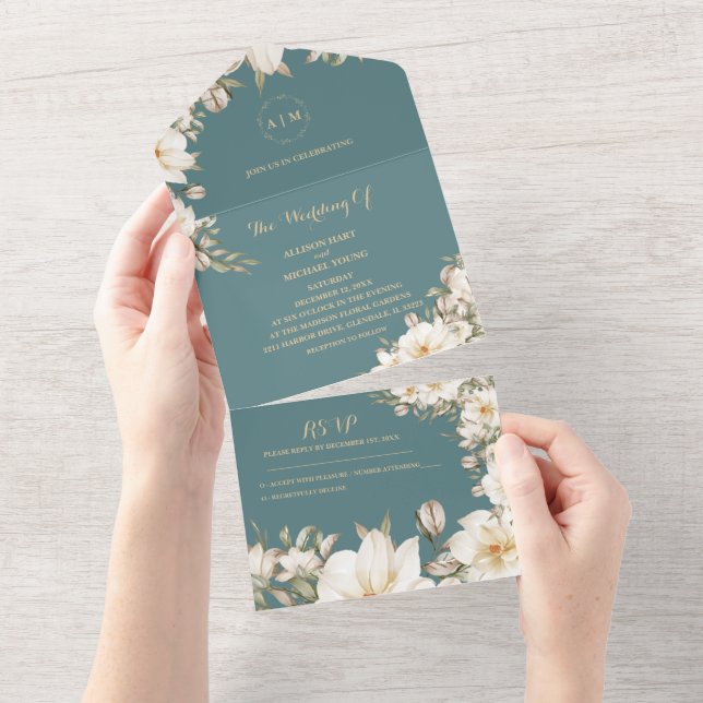 Elegante tema de invierno - Invitación todo en una (desgarro)