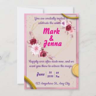 Elegante tema floral de la invitación a la boda