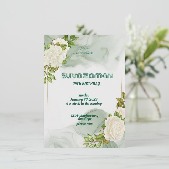 Elegante Temporada de Invitación a los 19 Años con (Anverso de pie)