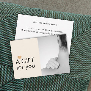 Elegante Terapia Masajista Foto Pastel Oro Corazón