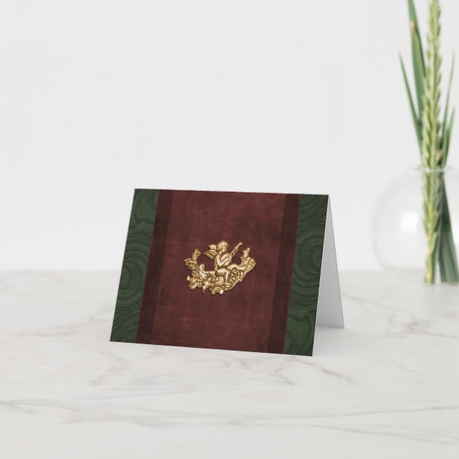 Elegante Terciopelo Aspecto Tarjeta Cherub (Anverso)