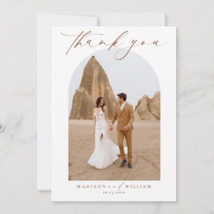 Elegante Terracota Boda Tarjeta de agradecimiento