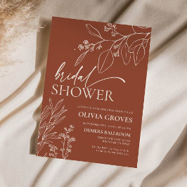 Elegante Terracota Bridal Shower Invitación