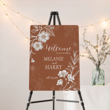 Elegante terracota floral Simple Boda bienvenida