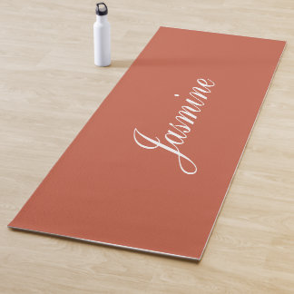 Elegante Terracota Nombre Personalizado Yoga Mat