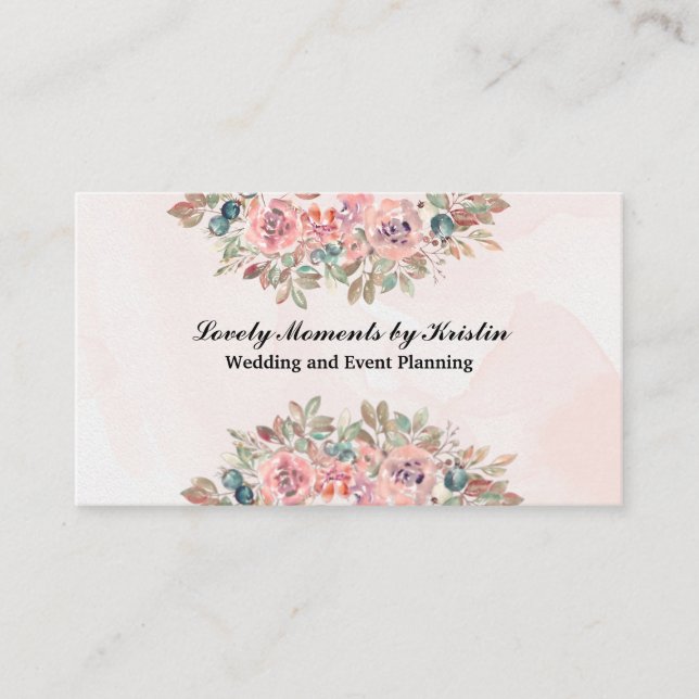 Elegante tienda de flores acuáticas tarjeta de vis (Anverso)
