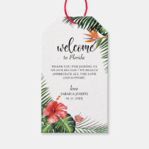 Elegante Tipo De Letra Tropical Boda Etiqueta De F