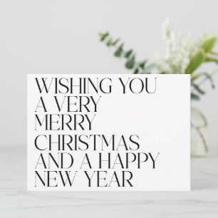 Elegante tipografía en blanco y negro Foto Navidad
