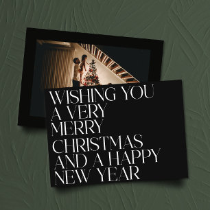Elegante tipografía fotográfica de Navidad en negr