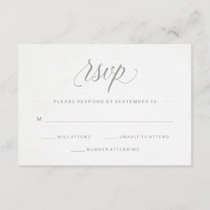 Elegante tipografía gris sobre papel acuático RSVP