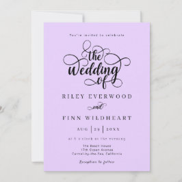 Elegante tipografía guión invitación a la boda