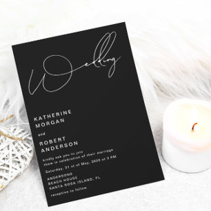 elegante tipografía invitación a la boda moderna