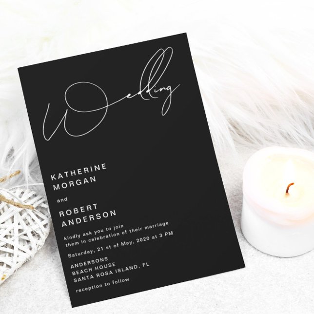 elegante tipografía invitación a la boda moderna (Subido por el creador)