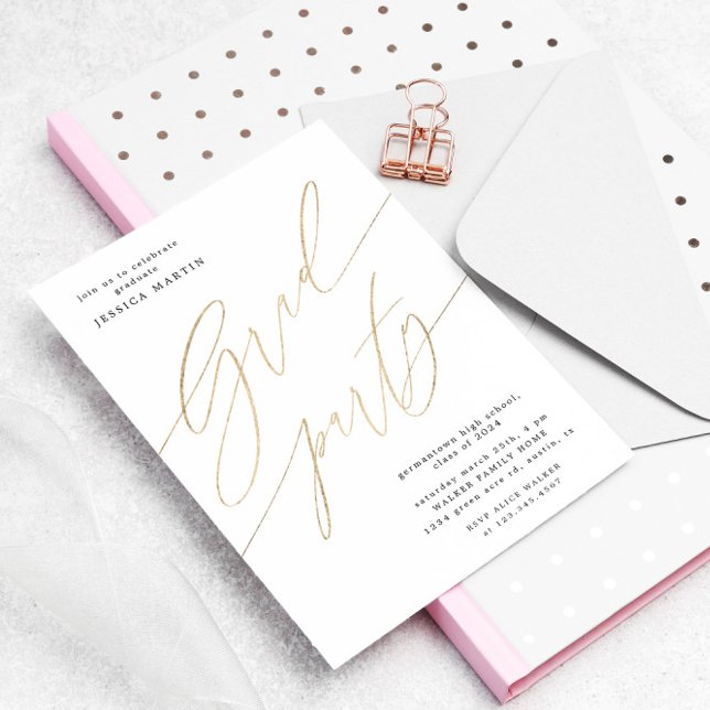 Elegante Típografía Invitación a una fiesta de gra (Subido por el creador)