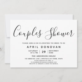 Elegante tipografía Parejas Ducha Invitación