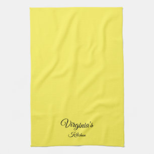 Elegante toalla de cocina amarilla personalizada