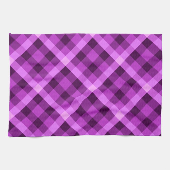 Elegante toalla de cocina de seda púrpura orquídea (Horizontal)