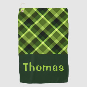 Elegante Toalla De Golf De Monograma Verde Pea