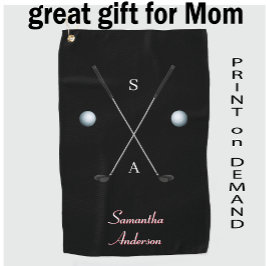 Elegante toalla de golf negra ⛳ elegante diseño de