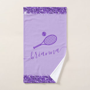 Elegante toalla de mano de Purpurina de tenis púrp