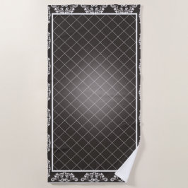 Elegante toalla de playa Monocroma Damask
