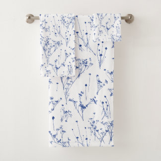 Elegante Toile de Flores Silvestres Azul Real Mode