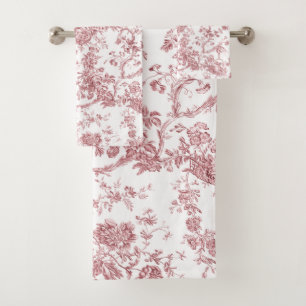 Elegante toile florido francés grabado en rosa