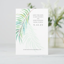 Elegante Tropical Save the Date Boda Photo Card