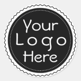 Elegante Tu Logo Aquí Pegatina Clásico Redondo