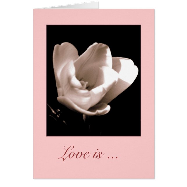 Elegante Tulip 'El amor es....' Tarjeta de felicit (Frente)