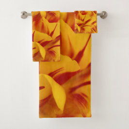 Elegante Tulipán Monsella de Dos Tonos Rojo Dorado