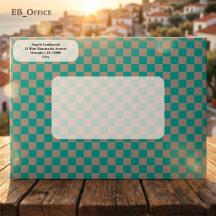 Elegante Turquesa y Gris Cuadrícula Dirección de D