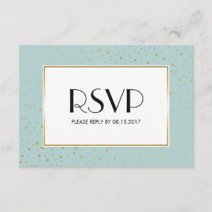 Elegante Twinkle Stars Pastel Mint Gold RSVP