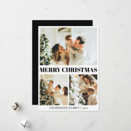 Elegante Typografía Feliz Navidad Tarjeta de Navid