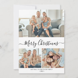 Elegante Typografía Tarjeta de 3 Navidades de Coll