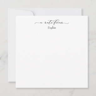 Elegante "Una nota de" en simple blanco y negro