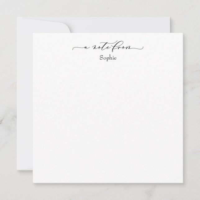 Elegante "Una nota de" en simple blanco y negro (Anverso)