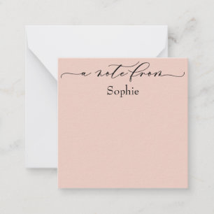 Elegante "Una nota desde" en simple rosa Rubor