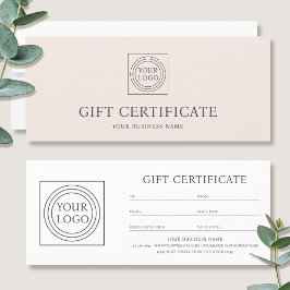 Elegante vale de certificado de regalo rosa con lo