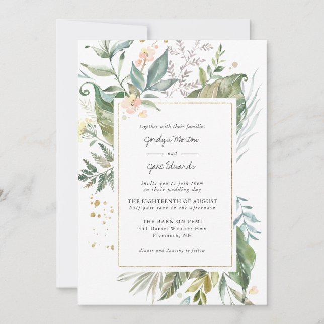 Elegante vegetación acuática | Boda floral rosa (Anverso)