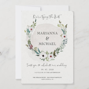 Elegante vegetación borgoñona Boda de escritura de