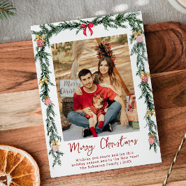 Elegante vegetación botánica Feliz Navidad 1 Foto