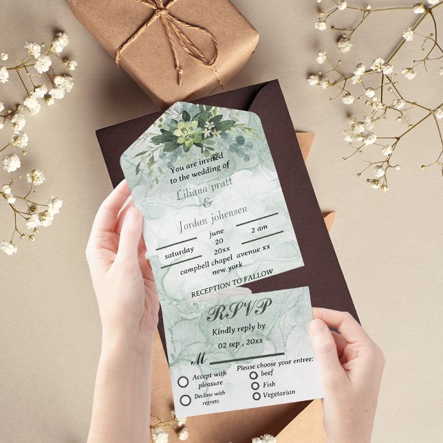 Elegante vegetación eucalipto INVITACIONES DE BODA (Subido por el creador)