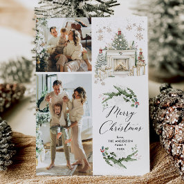 Elegante Vegetación Mantel Feliz Navidad 2 Foto