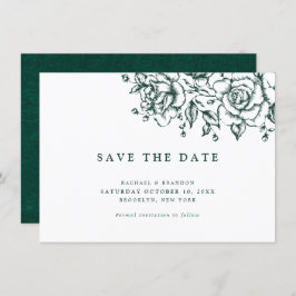 Elegante vegetación verde esmeralda salva la fecha