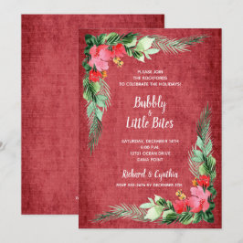 Elegante vegetación y Navidades rojos florales inv