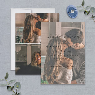 Elegante Vellum Overlay 3 Invitación a la boda fot