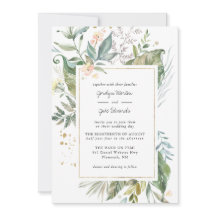 Elegante Verde Acuarela | Boda Floral Rosa