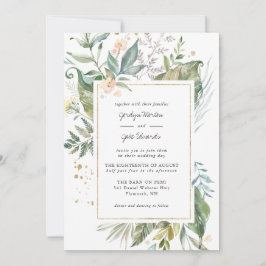 Elegante Verde Acuarela | Boda Floral Rosa
